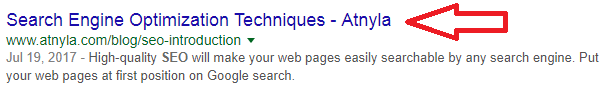 Title on Search Engine Results