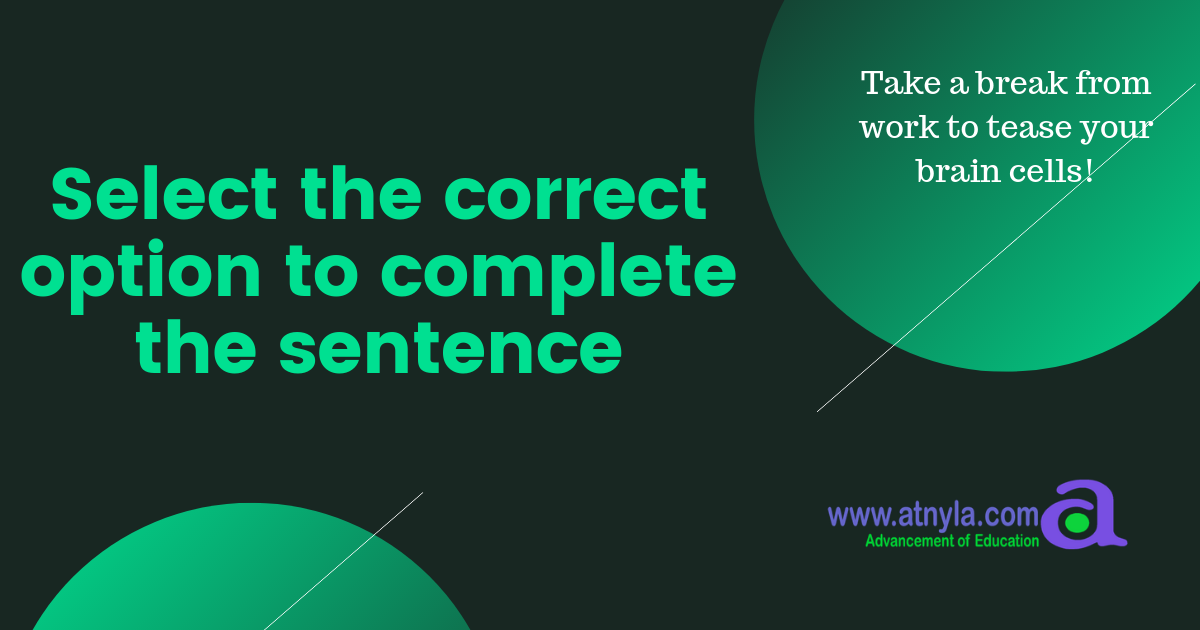 Select the correct option to complete the sentence