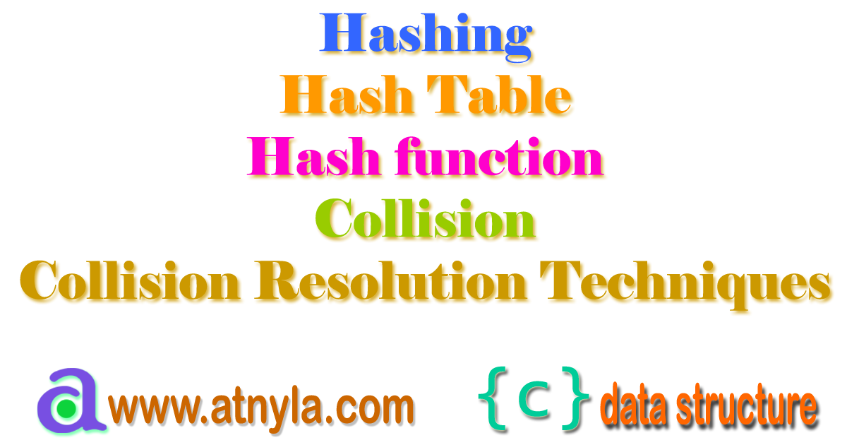 Hashing, Hash table, hash function, collision and collision resolution technique