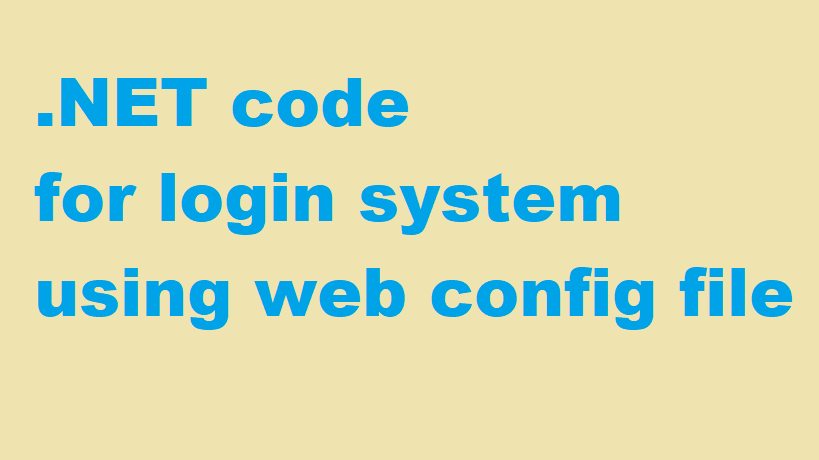 create login system using the config file