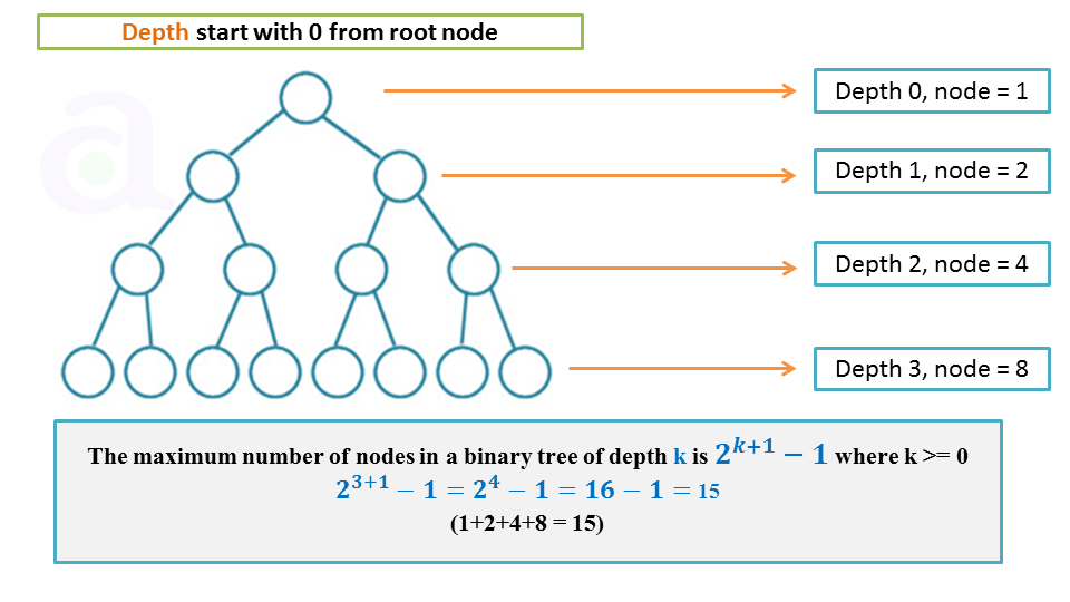 binary tree depth of the tree