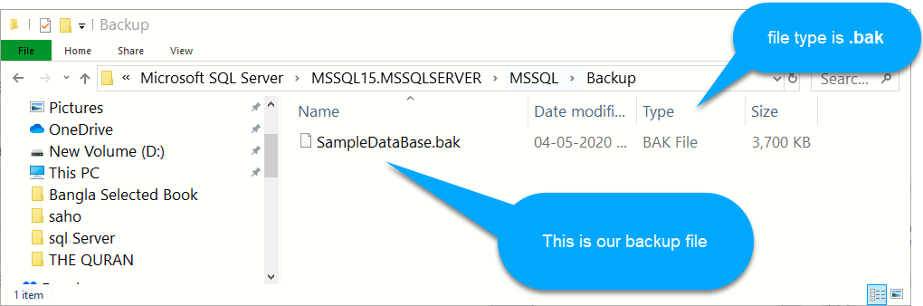 Backup in SQL Server