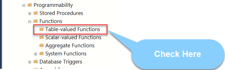Table valued function