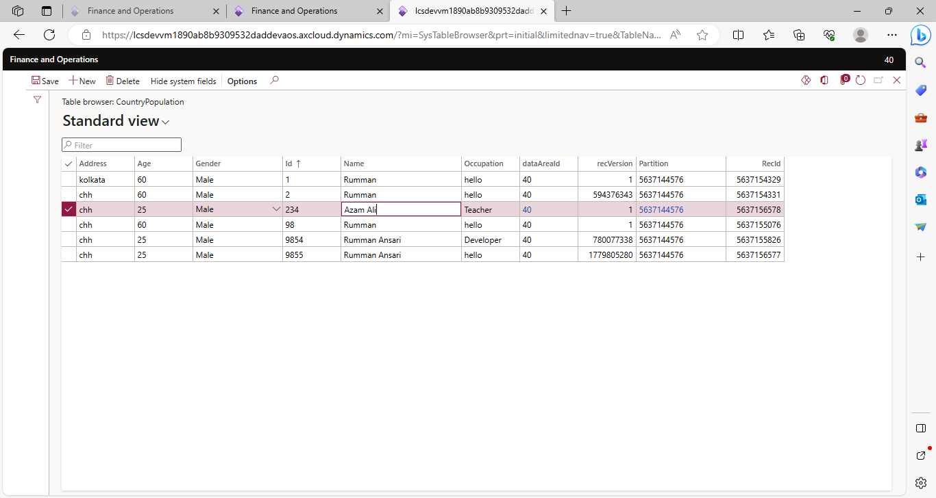After Update - Access Data Entity using Postman D365 F&O